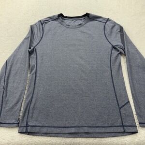 Lululemon Men's Long Sleeve Athletic Shirt Blue XL Crew Neck Performance